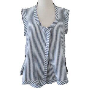 MATTA Striped cotton wrap top sz M